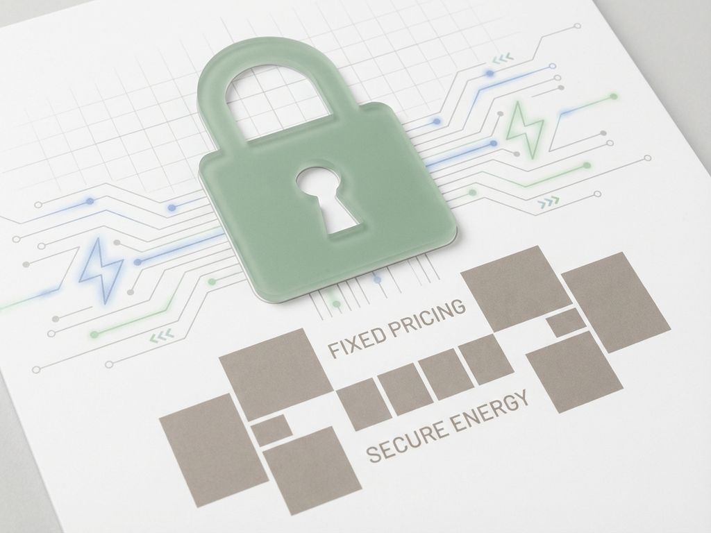 Groene transparante slotpictogram over elektrische circuits met blauwe energiestroom, symboliseert veilige elektriciteitskosten