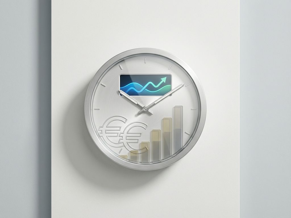 Elektriciteitsmeter met blauwe en groene energiegolven, omringd door kostenefficiëntie symbolen op witte achtergrond